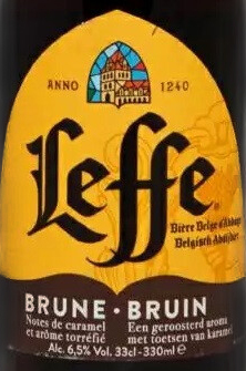 Этикетка Пиво Леффе Брюн тёмное фильтрованное пастеризованное  креп 6,5%, емк 0,33л бут