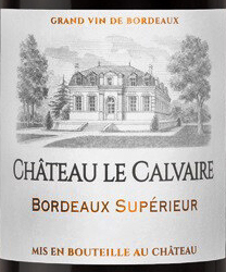 Этикетка ВИНО выдержанное Chateau Le Calvaire / Шато Кальвер 2018г красное сухое креп 13,5%, емк 0.75л.