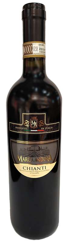 Вино выдержанное "Marca Andina Chianti"/"Марка Андина Кьянти" 2021г красное сухое креп 12,5%, емк 0,75л