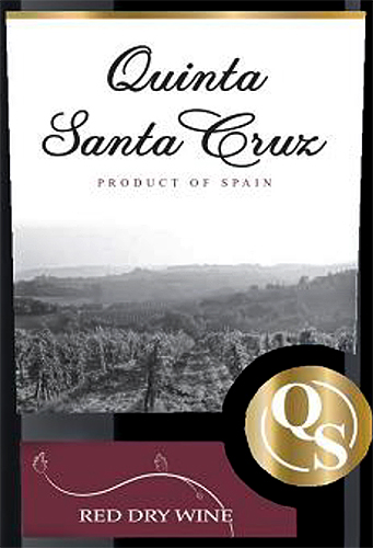 Этикетка Вино ординарное Quinta Santa Cruz (Кинта Санта Круз) красное сухое креп 11%, емк 0,75 л.