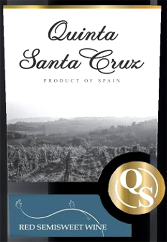 Этикетка Вино ординарное Quinta Santa Cruz (Кинта Санта Круз) красное полусладкое креп 11%, емк 0,75 л.