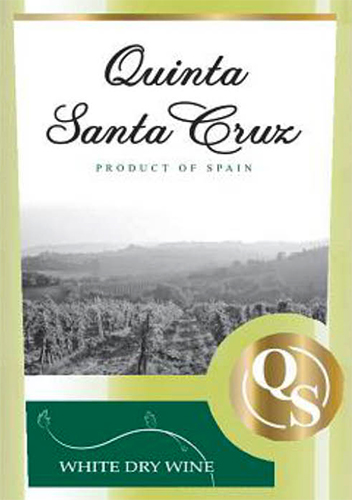 Этикетка Вино ординарное Quinta Santa Cruz (Кинта Санта Круз) белое сухое креп 11%, емк 0,75 л.