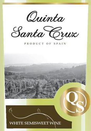 Этикетка Вино ординарное Quinta Santa Cruz (Кинта Санта Круз) 2020г белое полусладкое креп 11%, емк 0,75 л