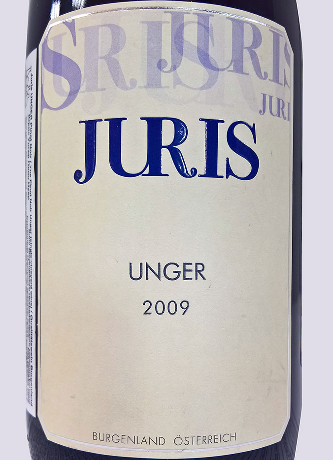 Этикетка Пино Нуар Унгер Юрис 2009 г. красное сухое 0,75 л.