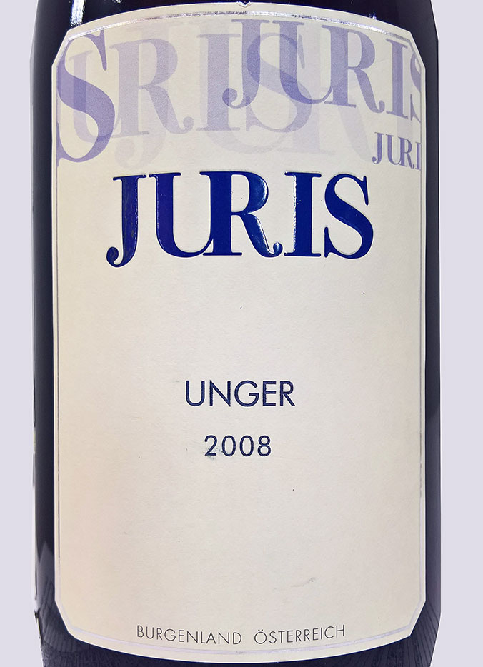 Этикетка Пино Нуар Унгер Юрис 2008 г. красное сухое 0,75 л.