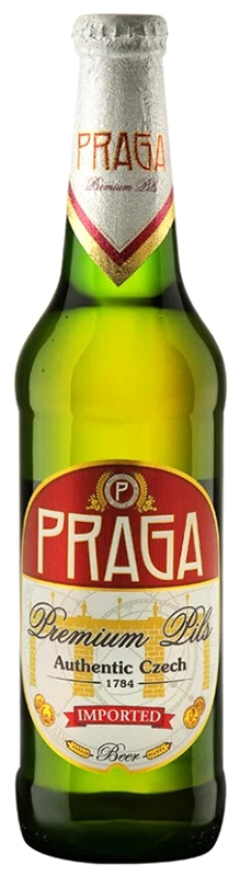 Пиво Прага Премиум Пилс светлое фильтрованное, пастеризованное. креп 4,7%, емк 0,5л бут
