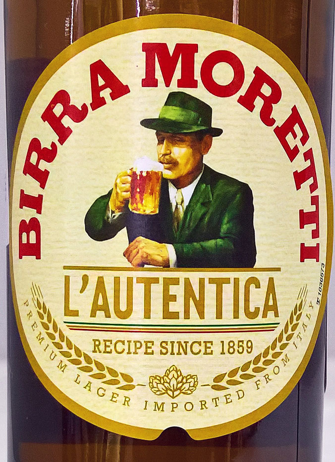 Этикетка Пиво Бирра Моретти, светлое, 0.33 л