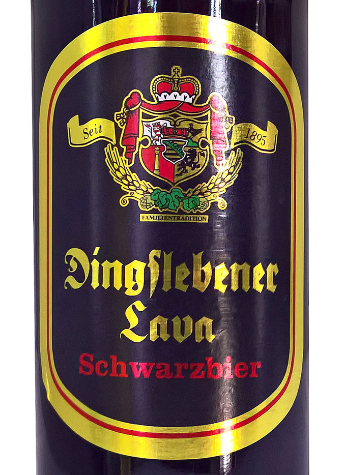 Этикетка Дингслебенер Лава Пиво Темное Dingslebener Lava Schwarz Bier 6% 0,5л
