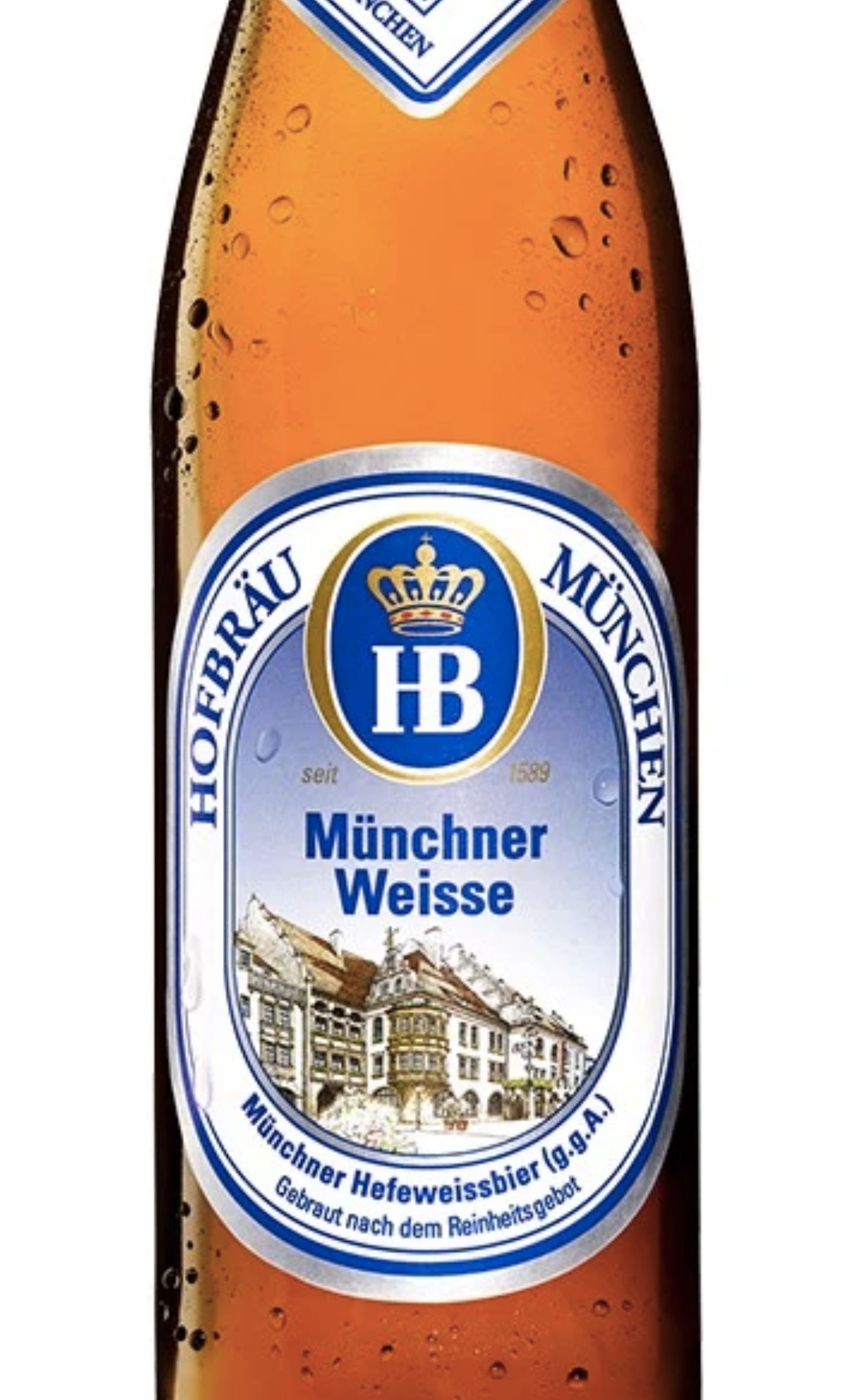 Этикетка Пиво Хофброй Мюнхен Вайс, светлое пшеничное, 0.5 л бут