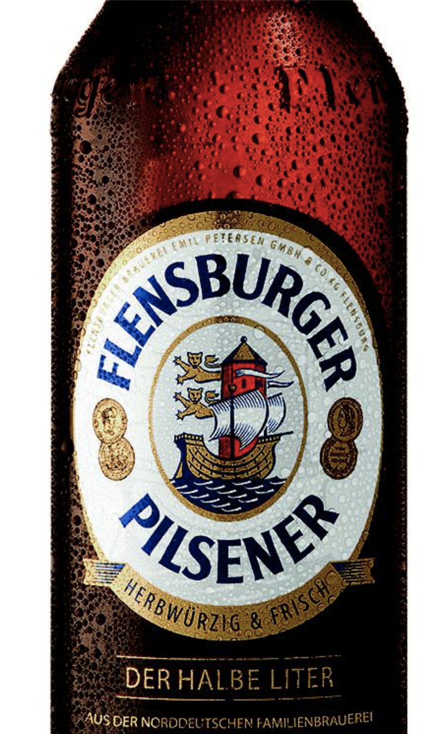 Этикетка Фленсбургер Пилснер Светлое Фильтрованное Flensburger Pilsner 4,8% 0,5л