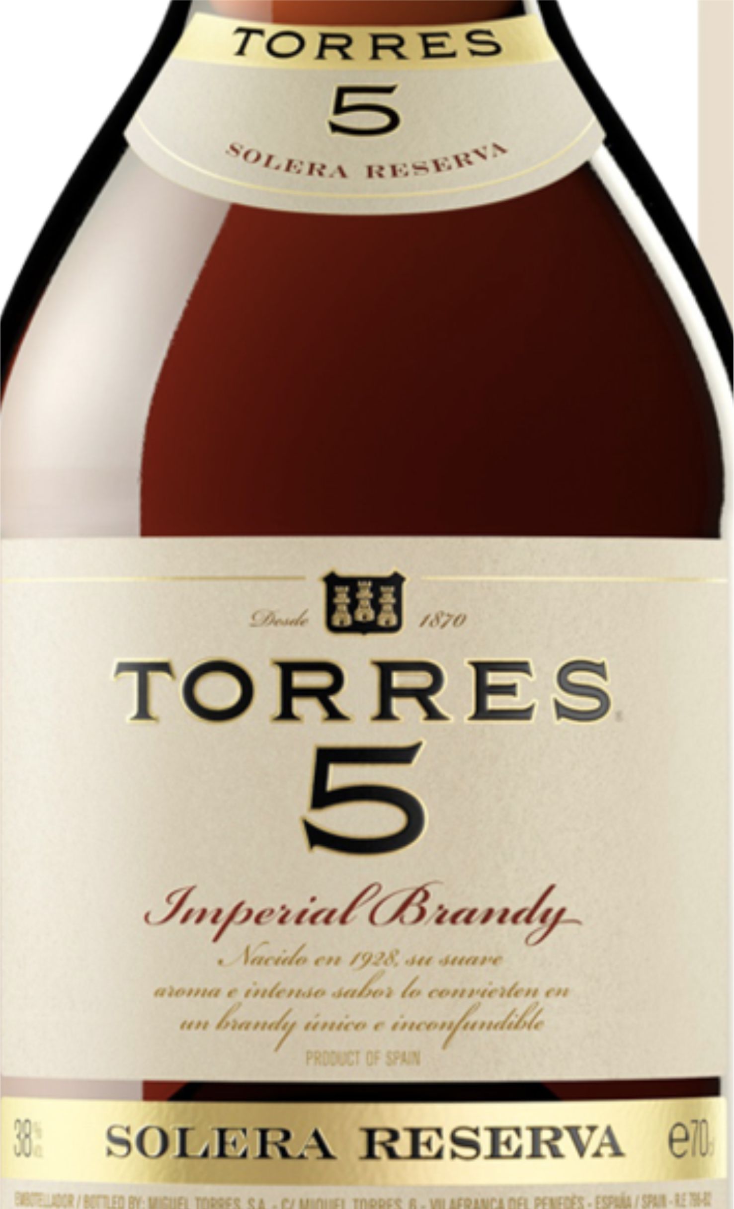 Бренди "Торрес 5" Солера Резерва, 0.7 л - купить в Smart Wine Shop